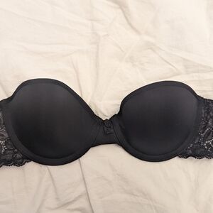 Btempt'd strapless black lace bra 34A